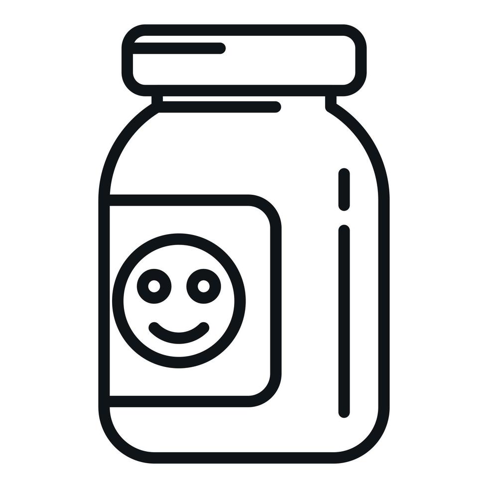 Cure pill bottle icon outline vector. Drug disorder vector