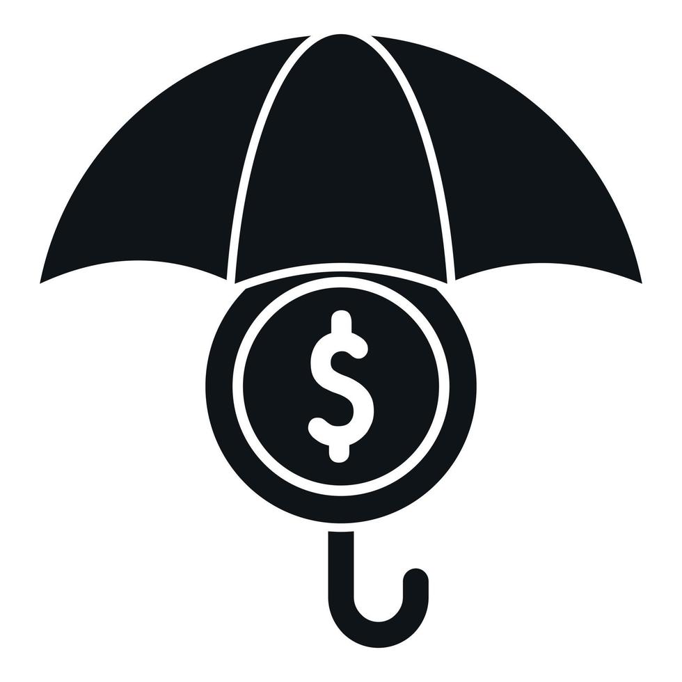 Secured money umbrella icon simple vector. Bank finance vector