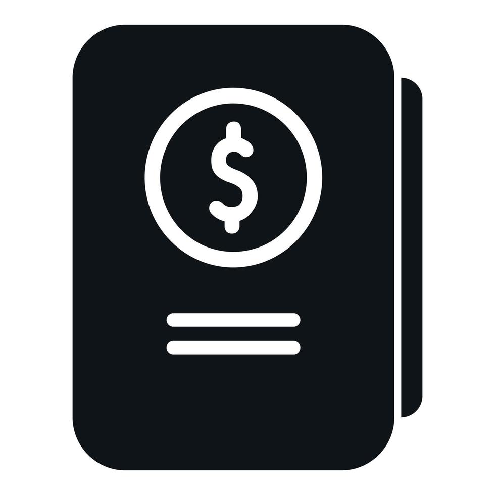 carpeta dinero documento icono sencillo vector. banco Finanzas vector
