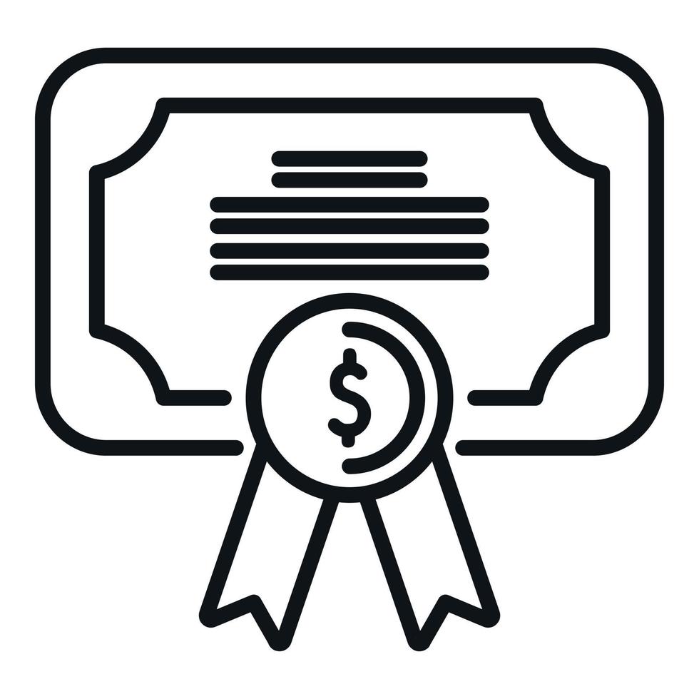 Money certificate icon outline vector. Coin reserve vector