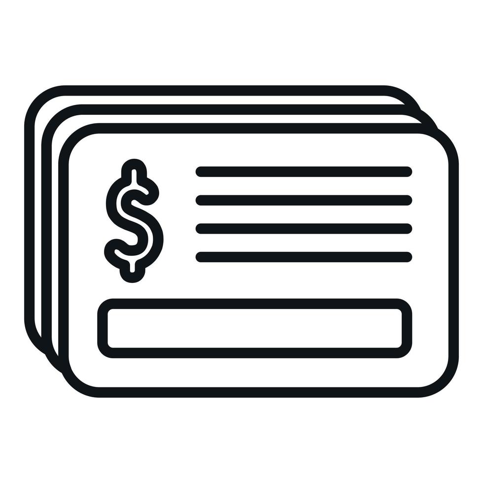 Money credit papers icon outline vector. Bank finance vector