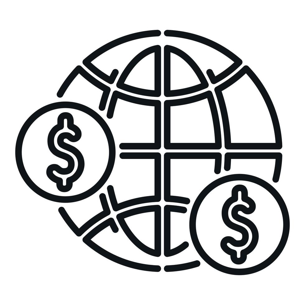 global moneda reserva icono contorno vector. negocio capital vector