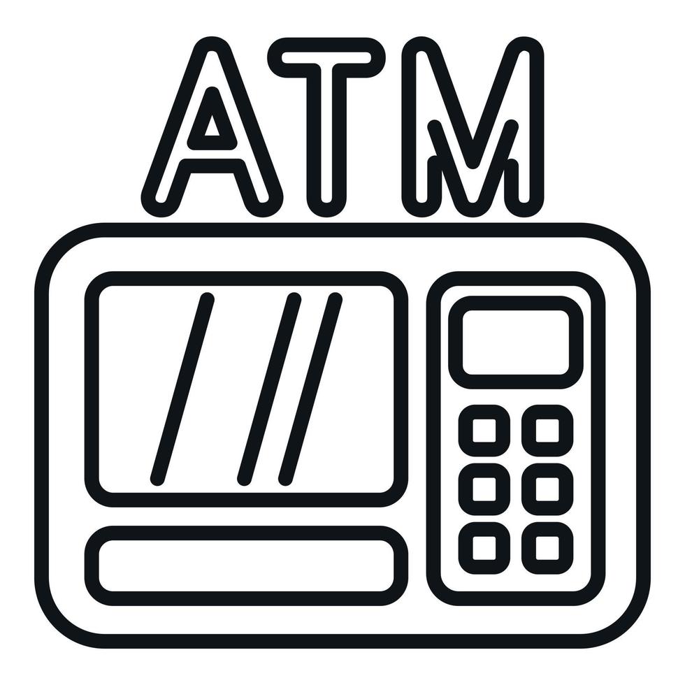 Money atm icon outline vector. Finance economy vector