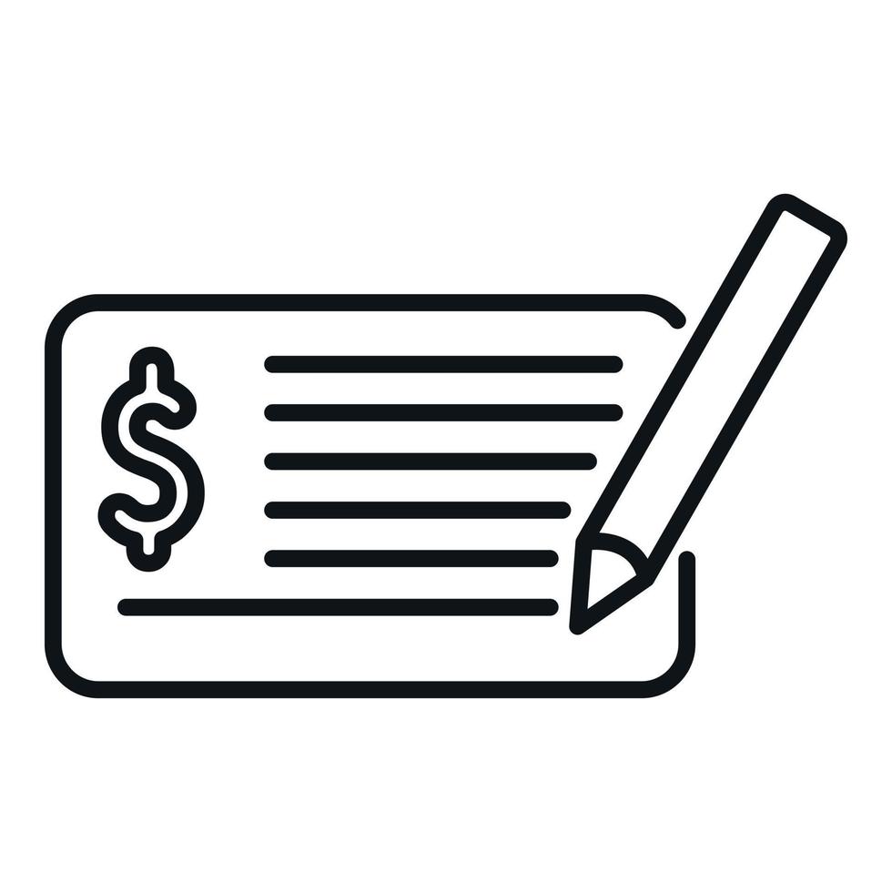 Writing money paper icon outline vector. Bank finance vector
