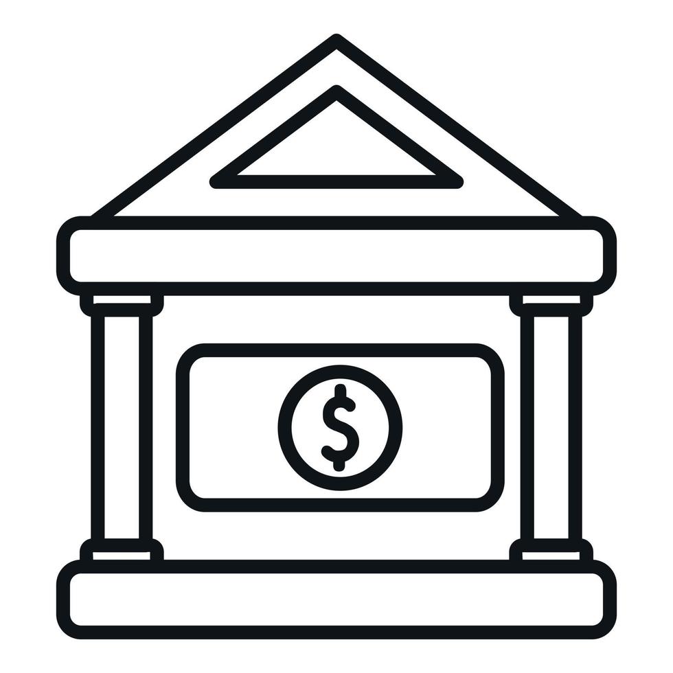 banco edificio icono contorno vector. dinero Finanzas vector