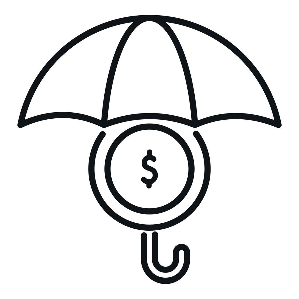 Secured money umbrella icon outline vector. Bank finance vector