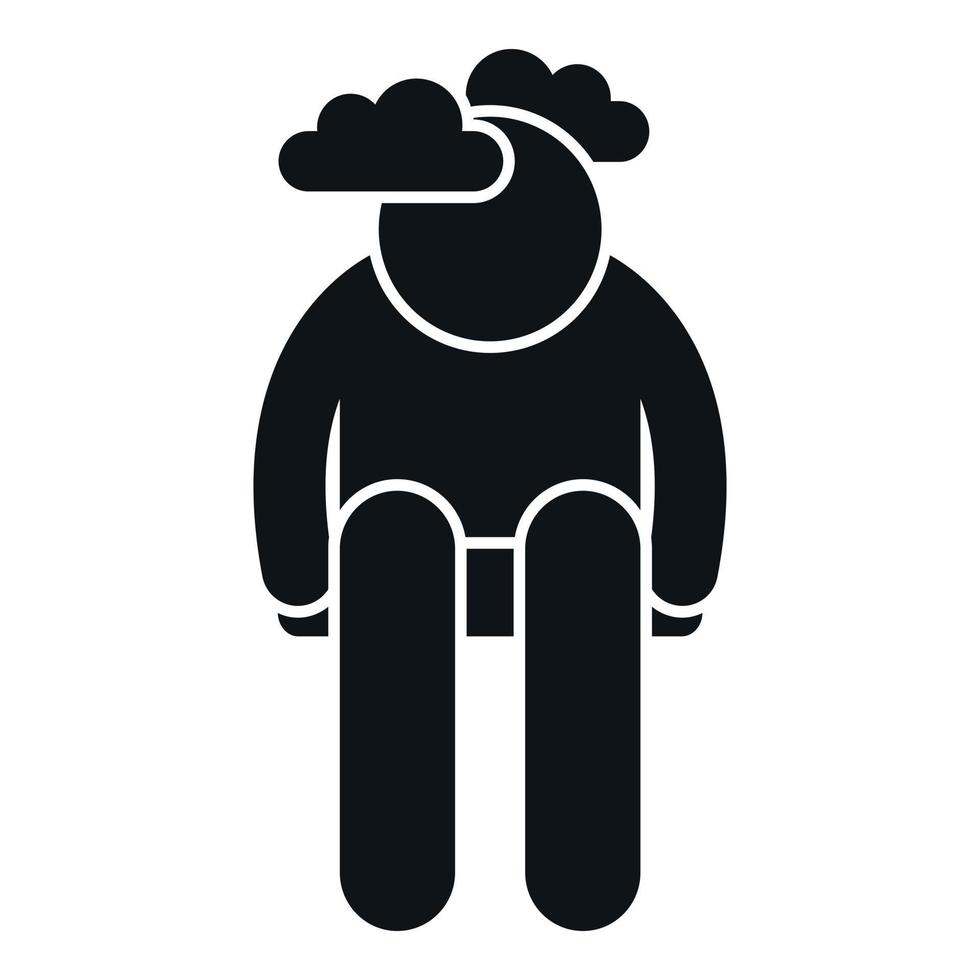 Depressed person icon simple vector. Drug treatment vector