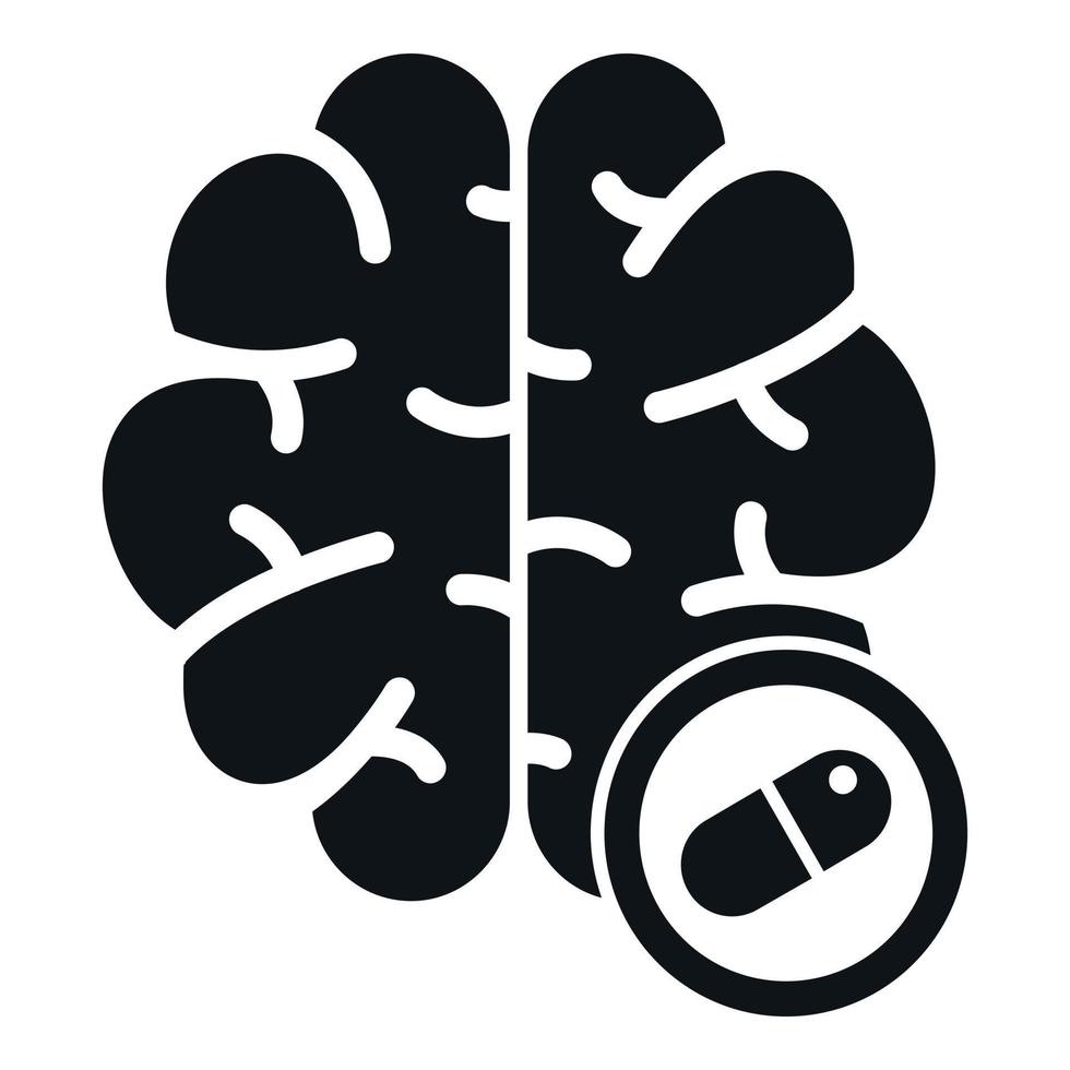 Brain antidepressant icon simple vector. Drug treatment vector