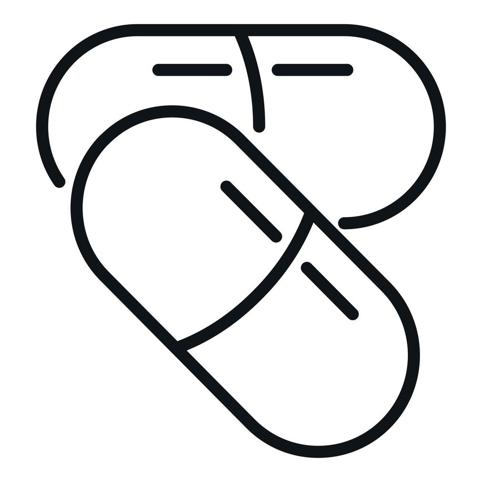 Capsule pill icon outline vector. Cure person vector