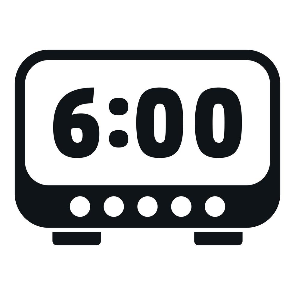 Digital alarm clock icon simple vector. Sleep problem vector