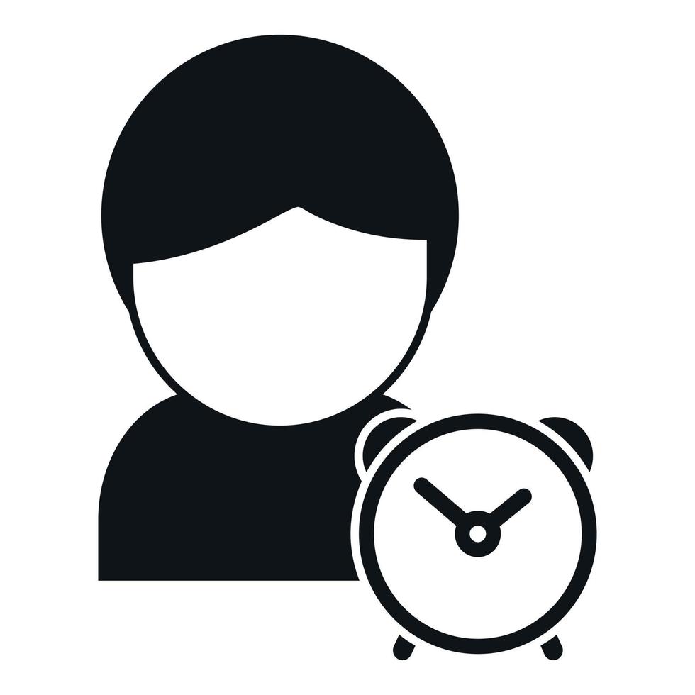 Alarm clock icon simple vector. Sleep problem vector