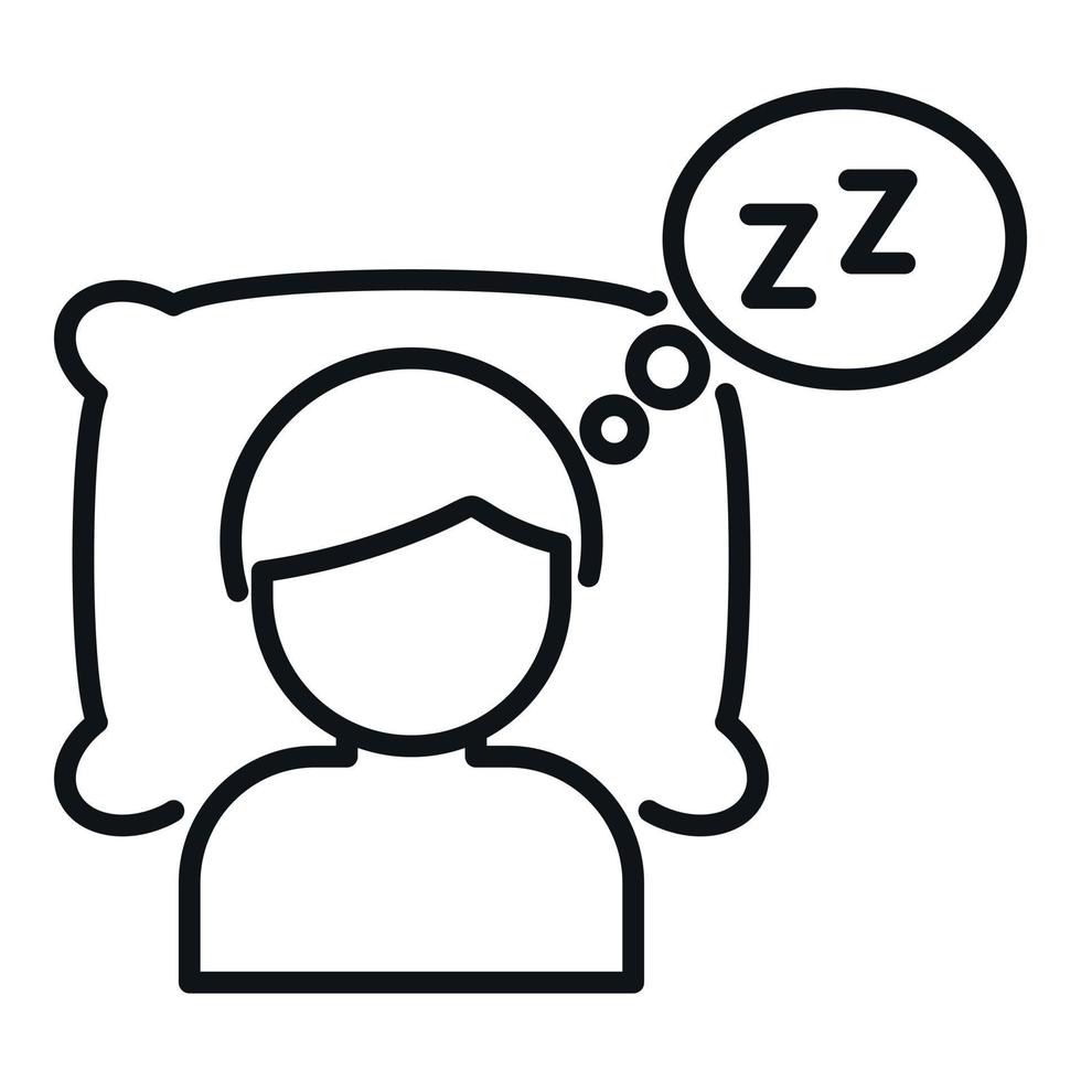noche dormir icono contorno vector. insomnio problema vector