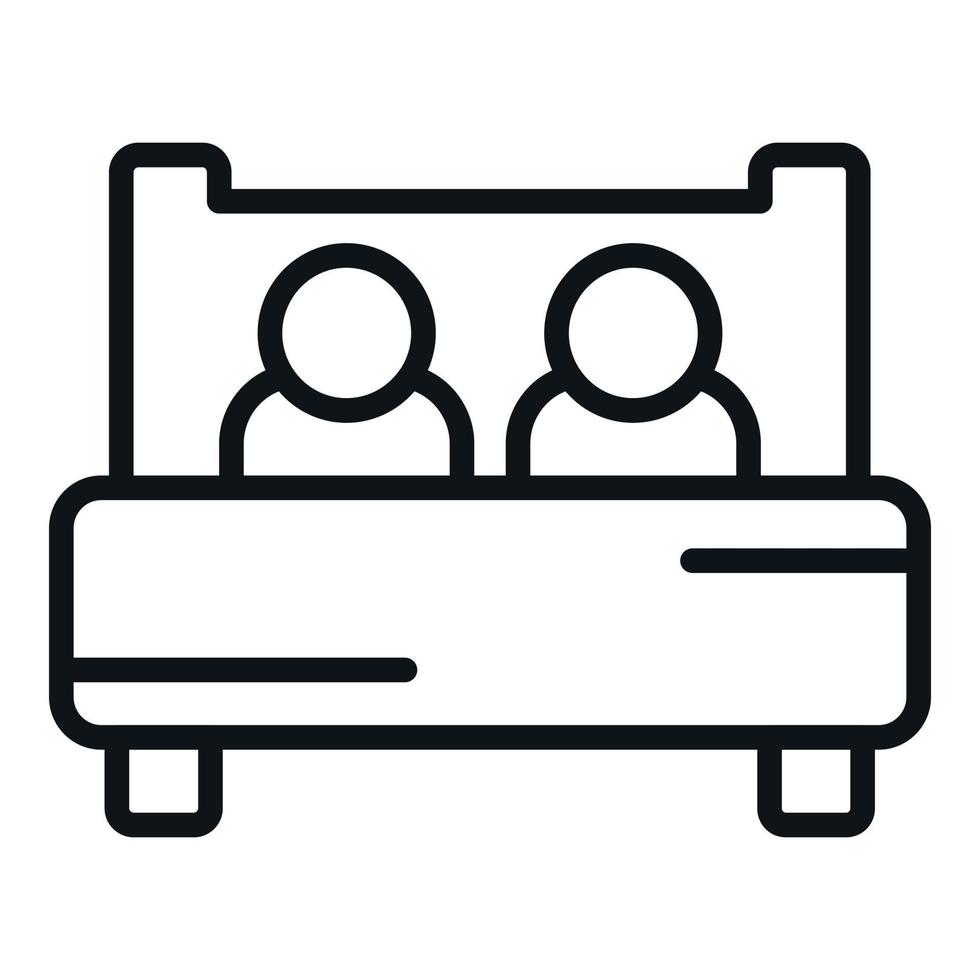 Couple sleep problems icon outline vector. Stress disorder vector