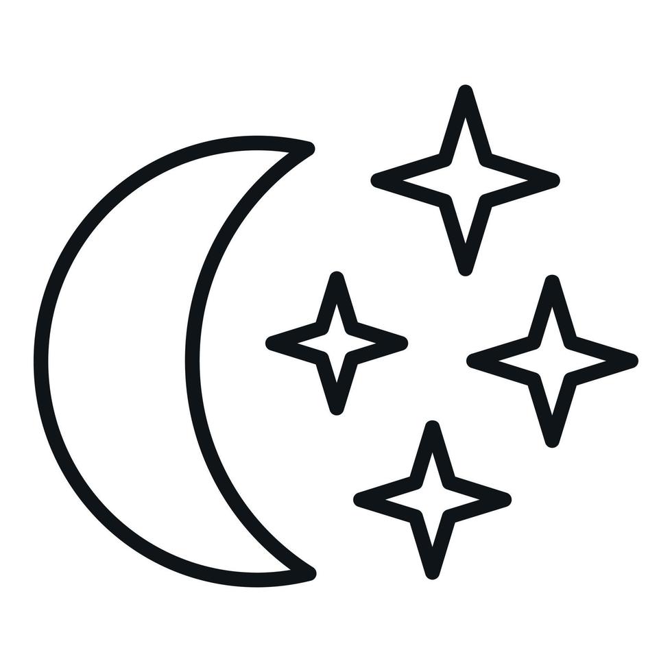 Night moon icon outline vector. Sleep problem vector