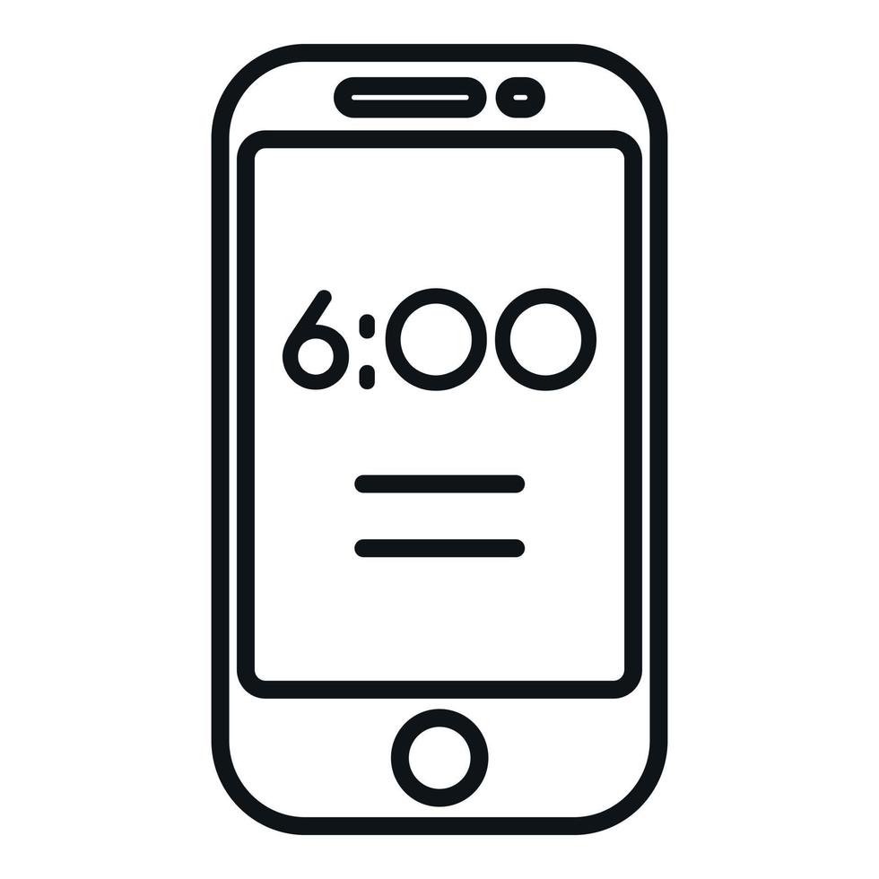 teléfono alarma reloj icono contorno vector. dormir insomnio vector