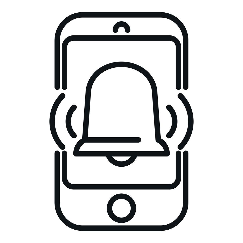 Smartphone alarm clock icon outline vector. Sleep problem vector