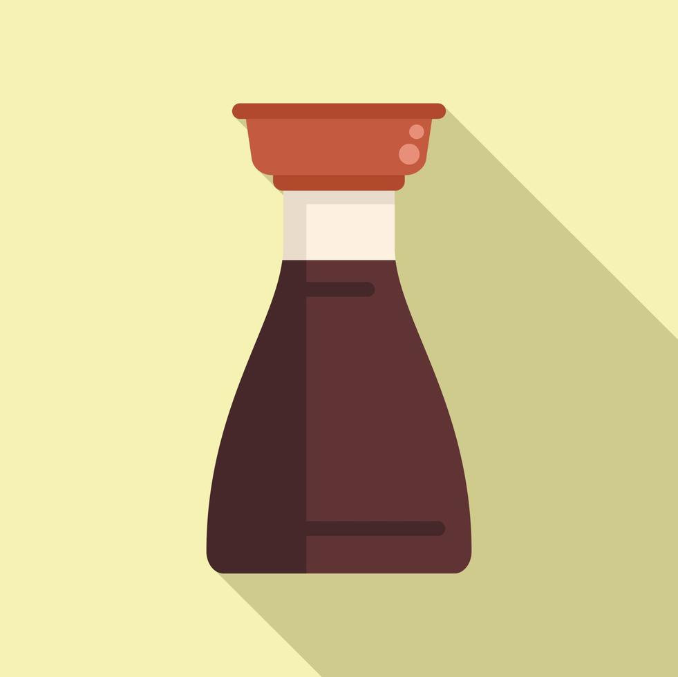 Cooking soy sauce icon flat vector. Japan food vector