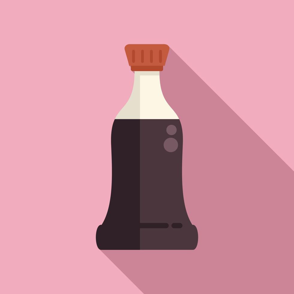 Restaurant soy sauce icon flat vector. Fish food vector