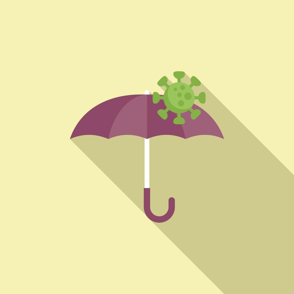 Virus umbrella icon flat vector. Immune system vector