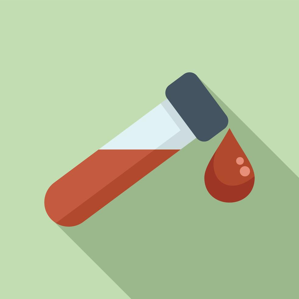 Blood test tube icon flat vector. Shield system vector