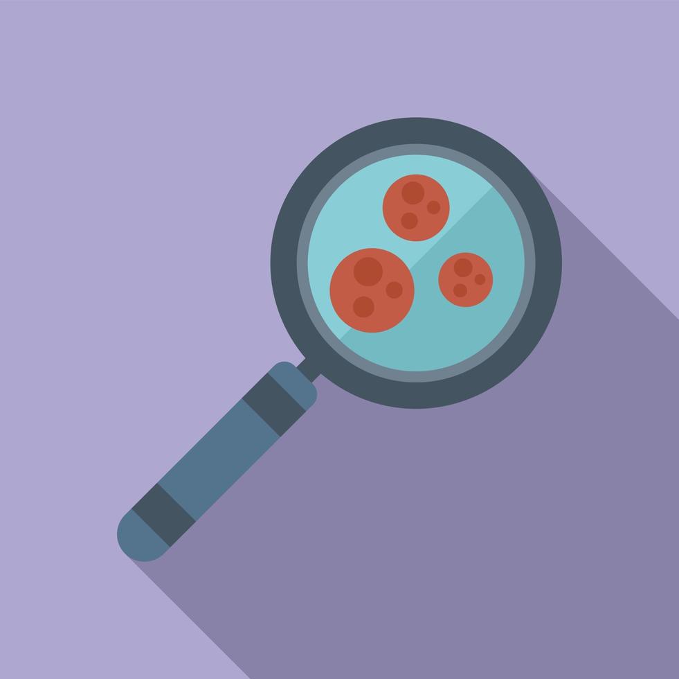 Blood magnifier icon flat vector. Immune system vector