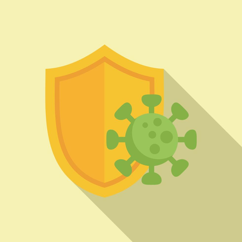 Virus shield protection icon flat vector. Stop immune vector