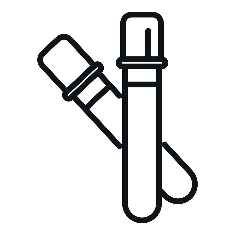 Lab test tube icon outline vector. Health system vector