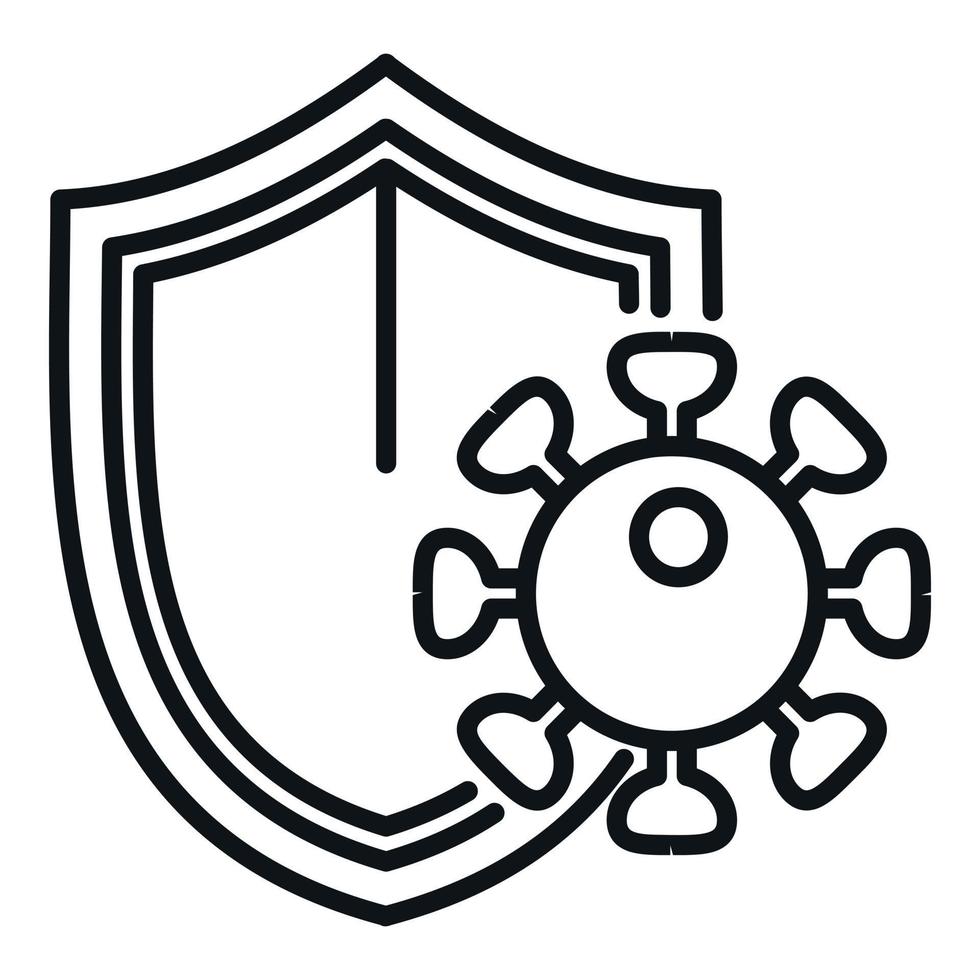 Virus shield protection icon outline vector. Stop immune vector