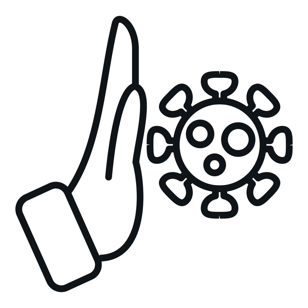 Stop virus immune system icon outline vector. Health shield vector