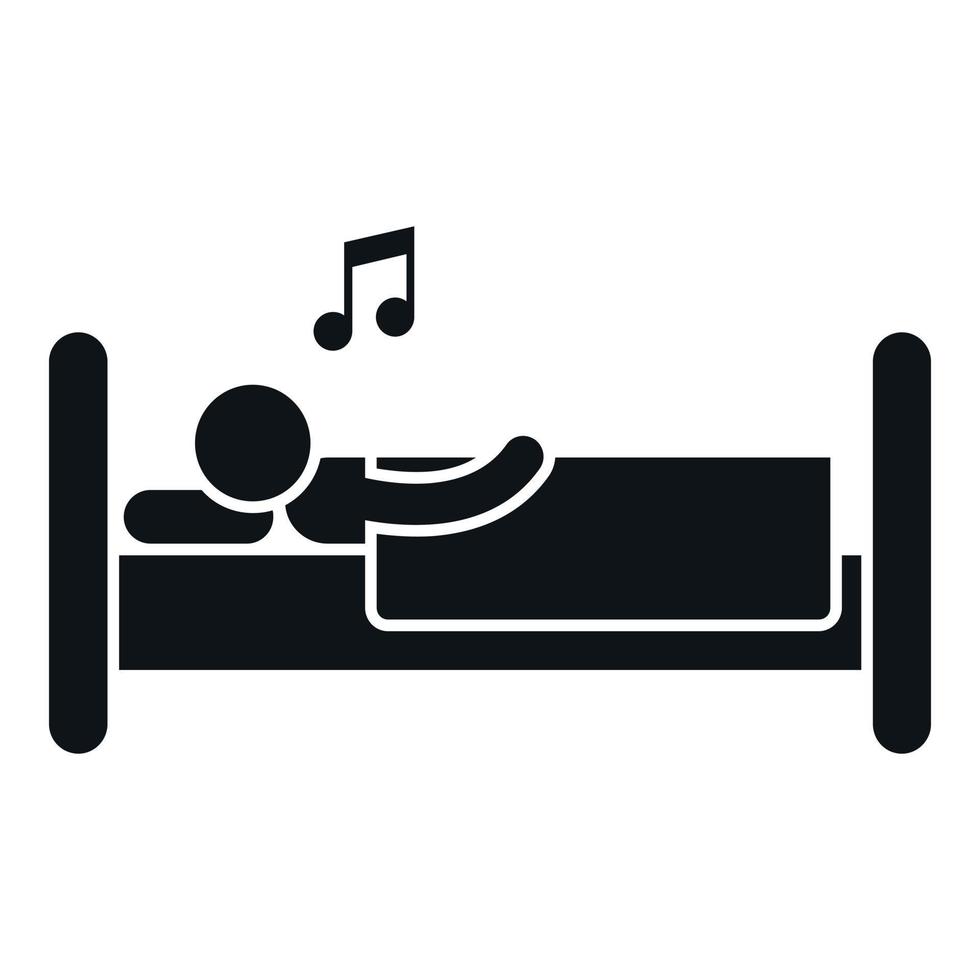 persona dormir música icono sencillo vector. insomnio problema vector