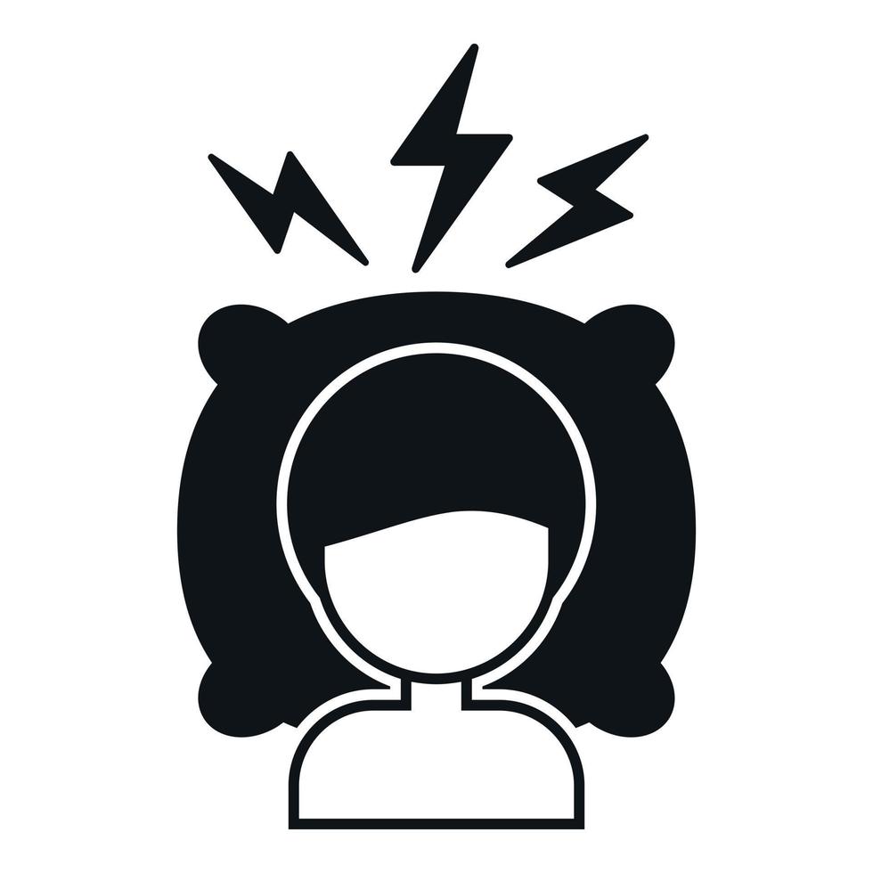 Sleep problem icon simple vector. Bed awake vector