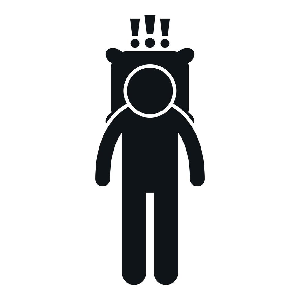 Awake person icon simple vector. Sleep problem vector