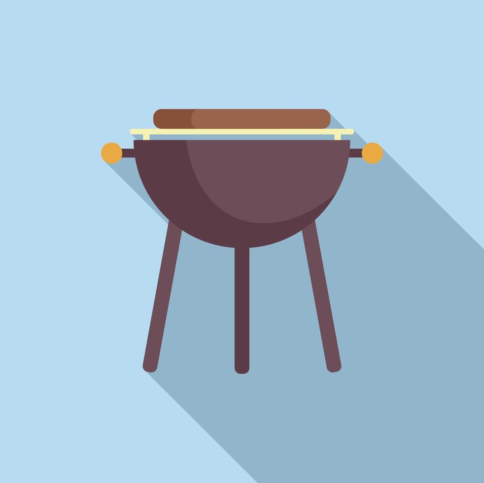 Bbq icon flat vector. Meat grill vector