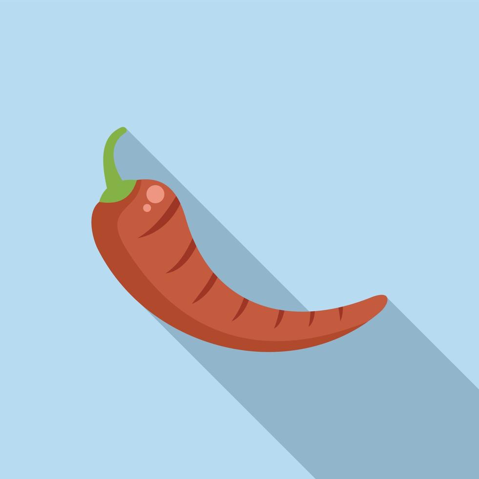Grilled pepper icon flat vector. Bbq food vector