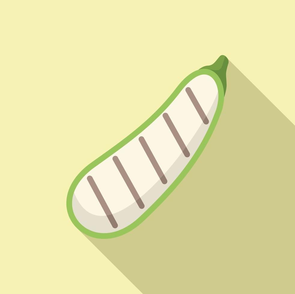 Zucchini grilled icon flat vector. Bbq grill vector