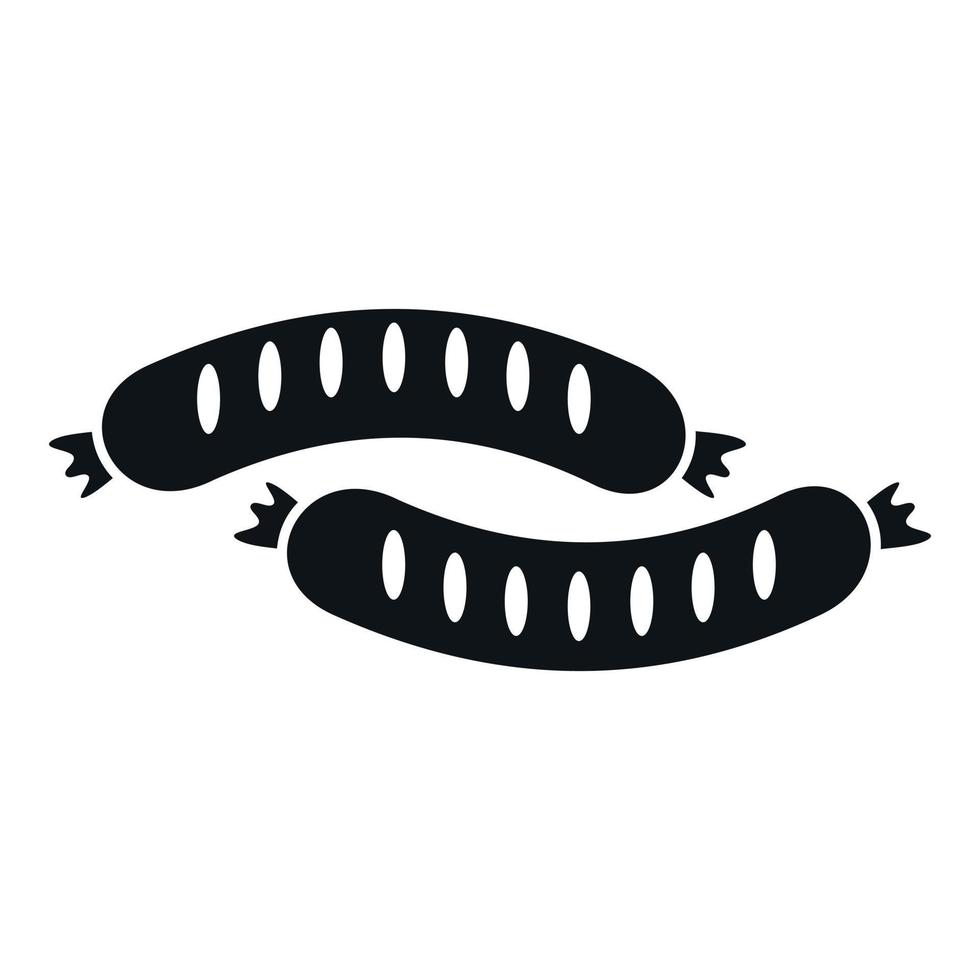 Grilled sausage icon simple vector. Bbq meat vector