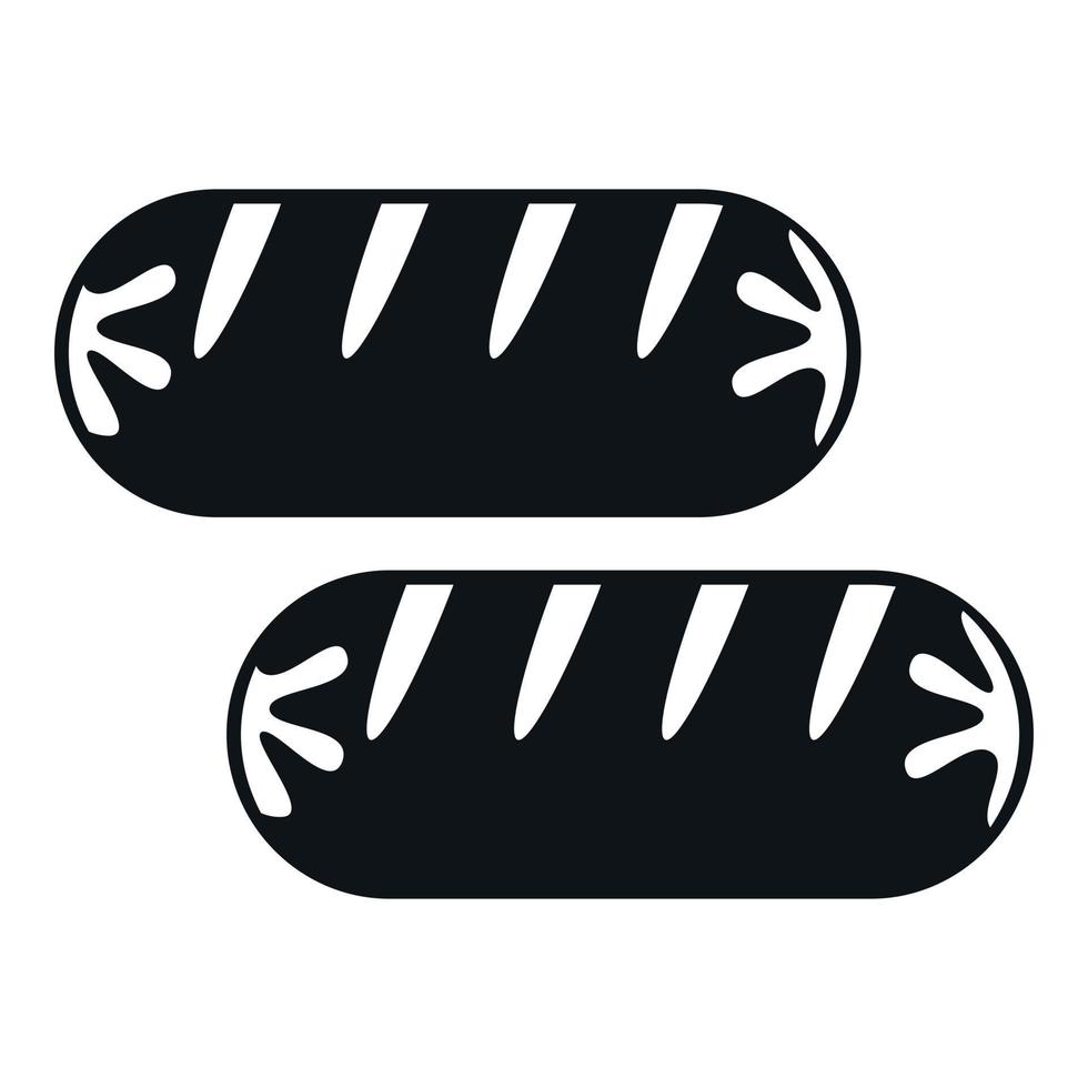 Grilled sausage icon simple vector. Bbq meat vector
