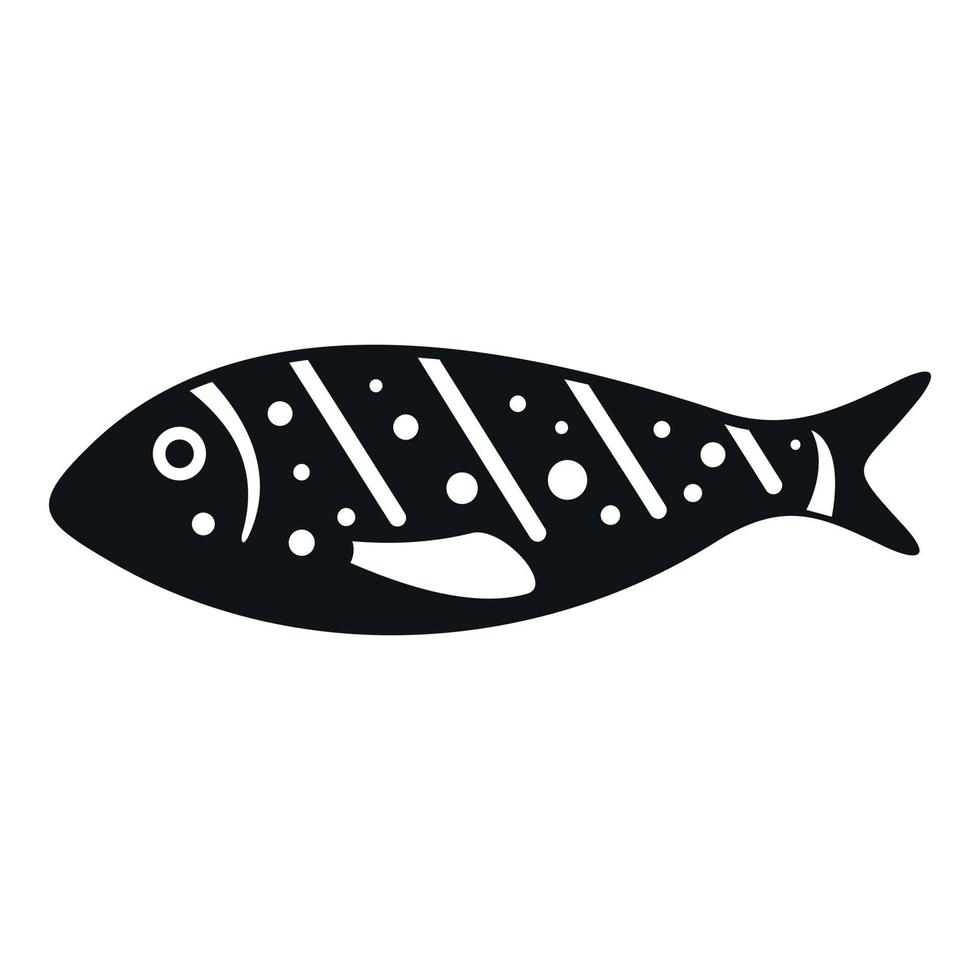 Grilled fish icon simple vector. Grill food vector