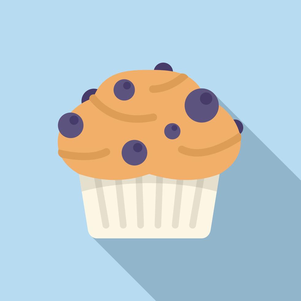 Sugar muffin icon flat vector. Cake food vector