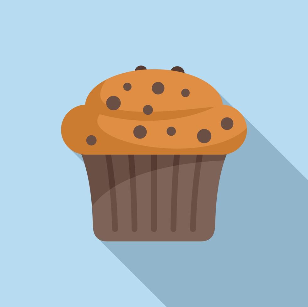 Chip muffin icon flat vector. Cake food vector
