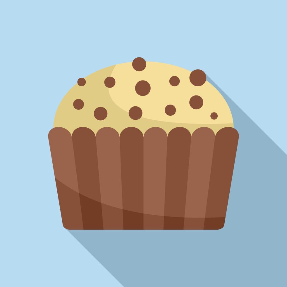 Bread muffin icon flat vector. Cake food vector