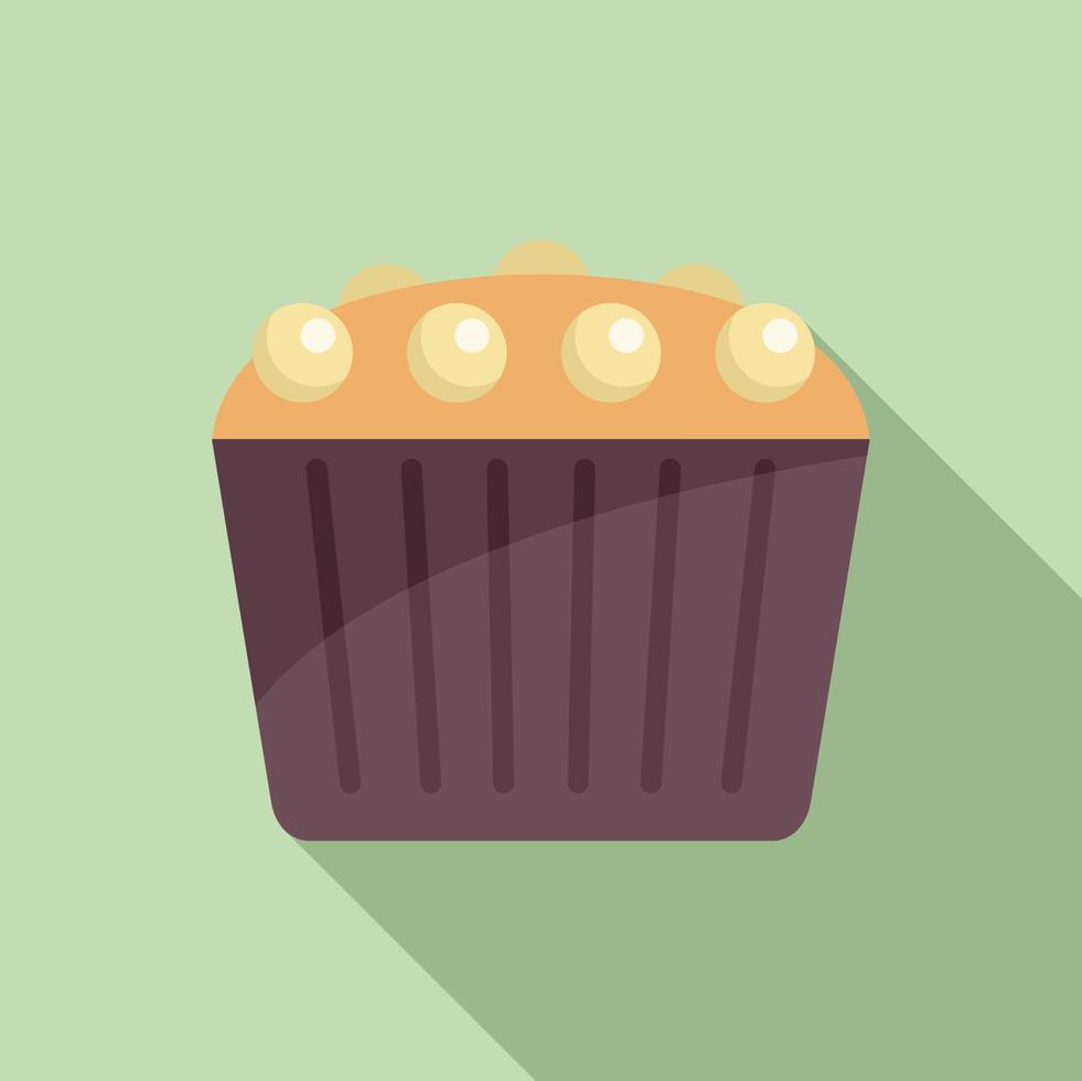 Traditional muffin icon flat vector. Cake food vector