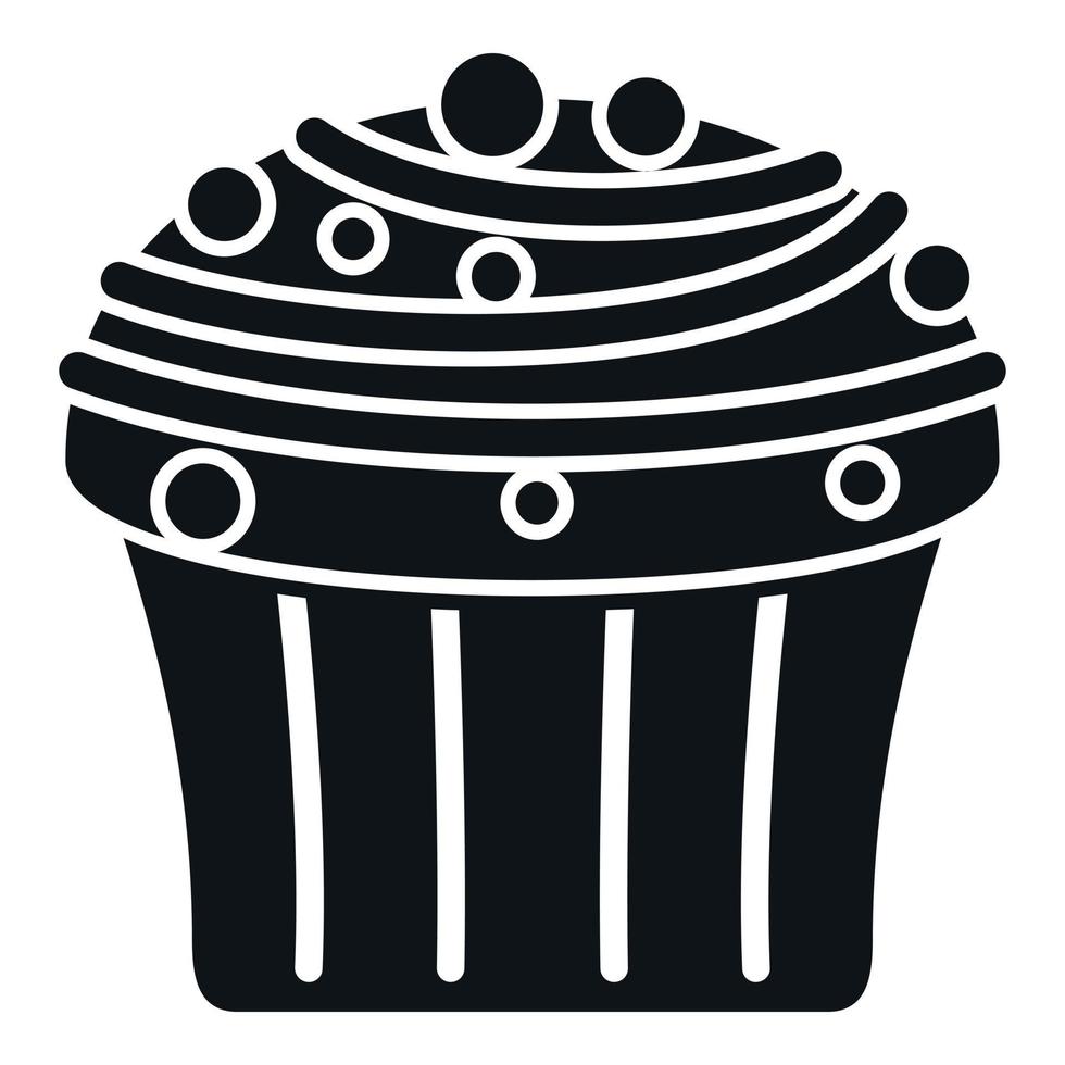 Blueberry muffin icon simple vector. Food cake vector