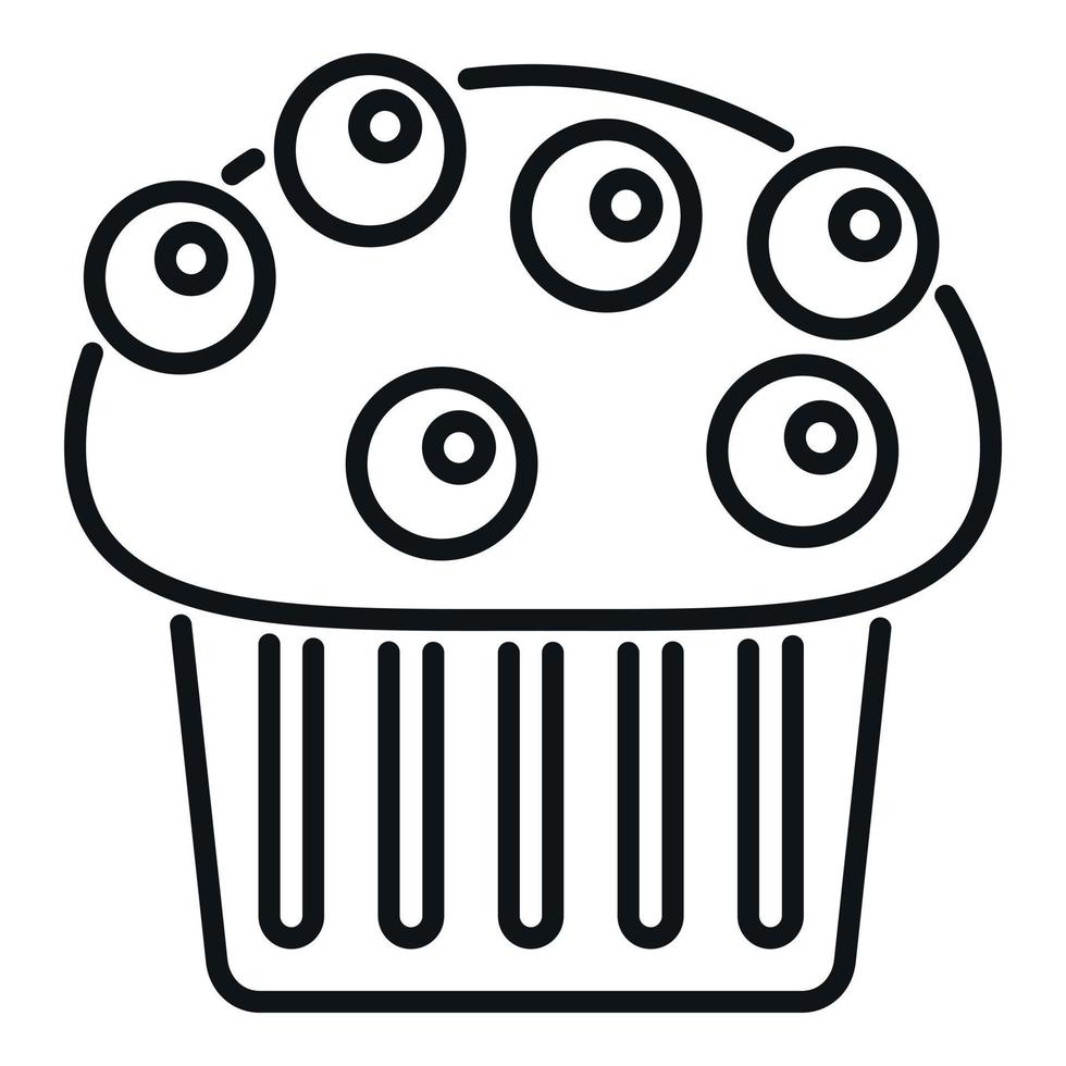 Chocolate muffin icon outline vector. Food cupcake vector
