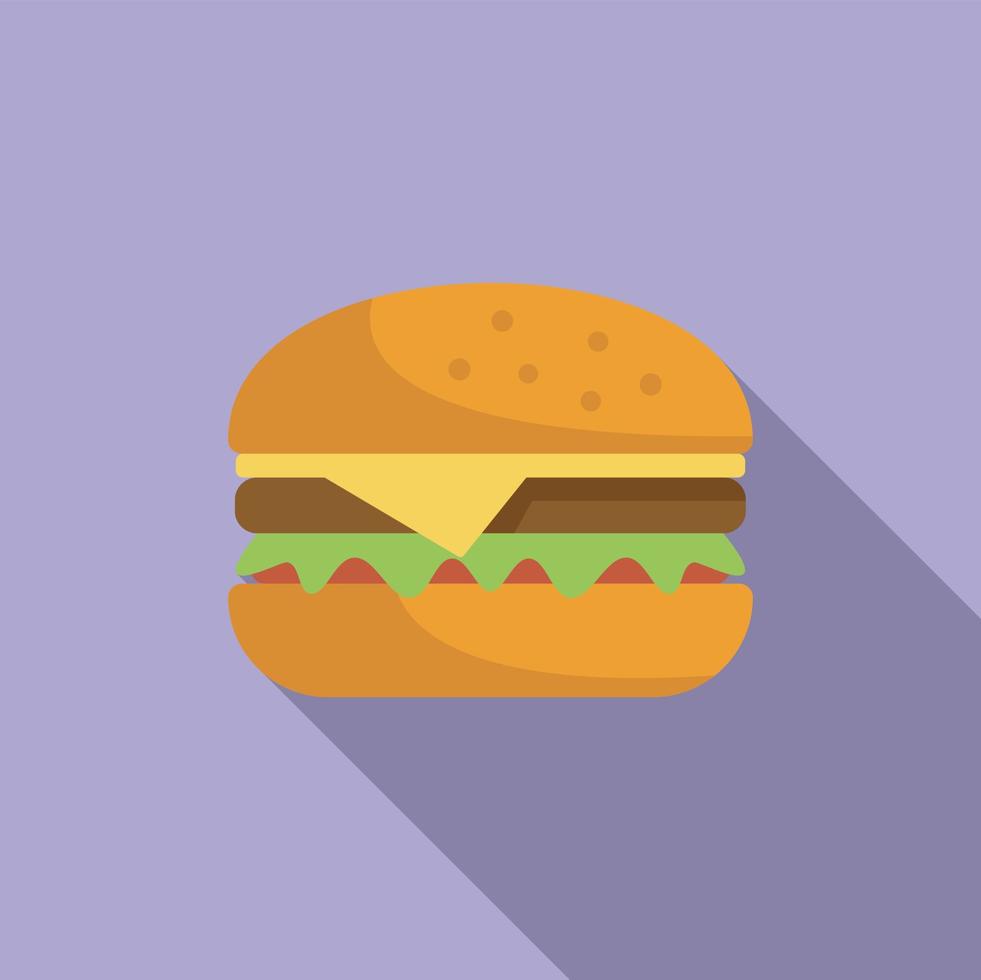 Burger food icon flat vector. Bbq steak vector