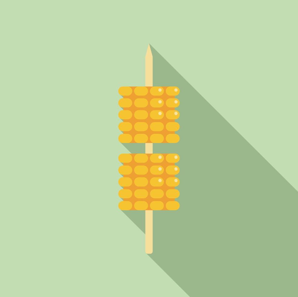 Corn bbq stick icon flat vector. Grill food vector