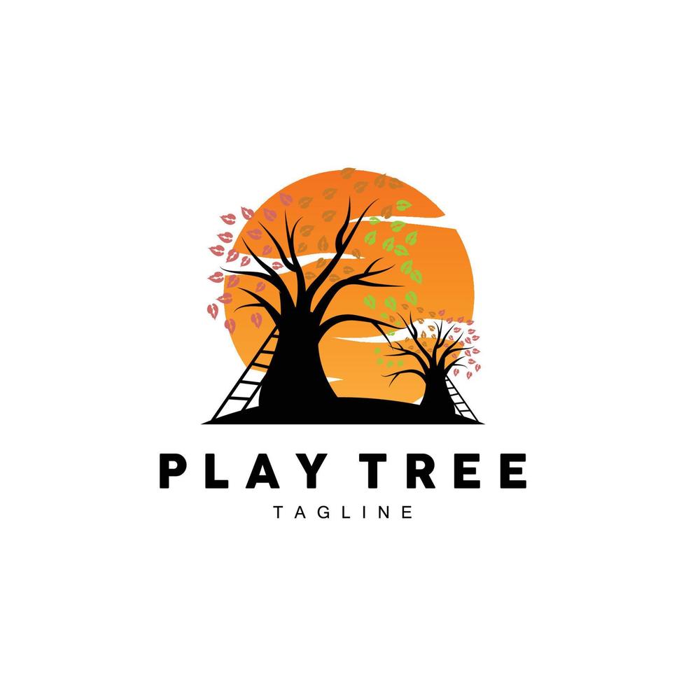 Tree Logo Design, Playground Vector, Education Tree Icon vector