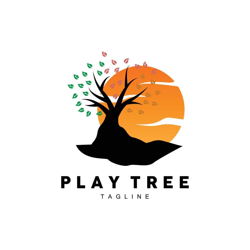 Tree Logo Design, Playground Vector, Education Tree Icon vector