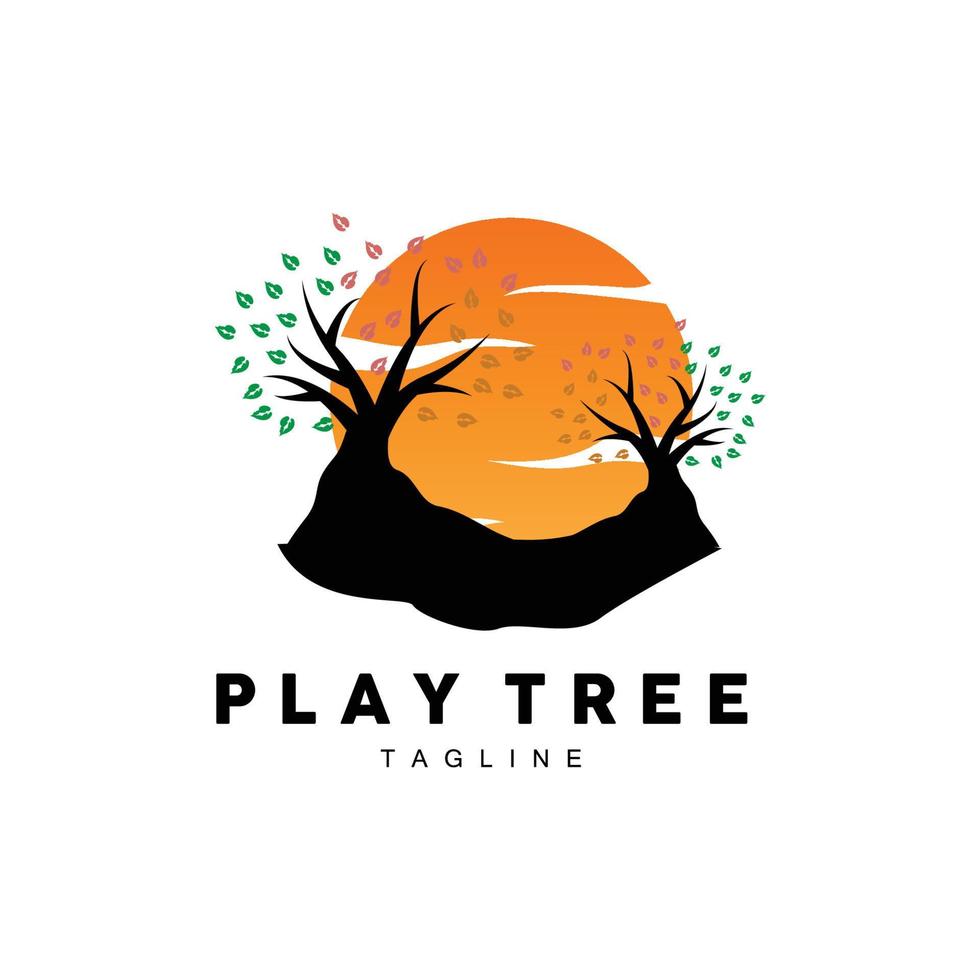 Tree Logo Design, Playground Vector, Education Tree Icon vector