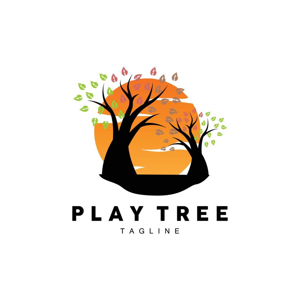 Tree Logo Design, Playground Vector, Education Tree Icon vector